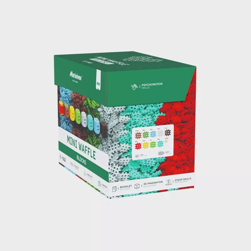 Būvēšanas rotaļlieta Marioinex Klocki Waffle Mini Blocks — 502 gab.