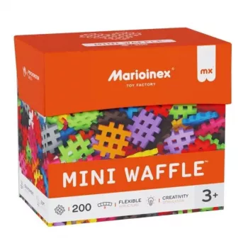 Būvklucīši Marioinex Mini Waffle 200 gab. — plastmasas bloķējošs komplekts
