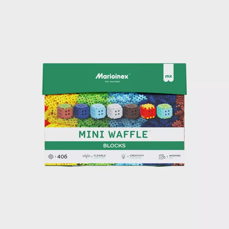 Construction Blocks Marioinex Mini Waffle 406 gab. — būvēšanas komplekts radošai rotaļai