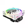 CPU dzesētājs Akasa SOHO H6L RGB balts — zema profila radiators ar RGB ventilatoru, saderīgs ar mini-ITX kompaktajām sistēmām
