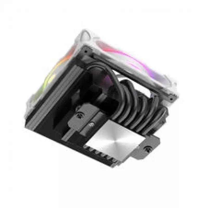 CPU dzesētājs Akasa SOHO H6L RGB balts — zema profila radiators ar RGB ventilatoru, saderīgs ar mini-ITX kompaktajām sistēmām