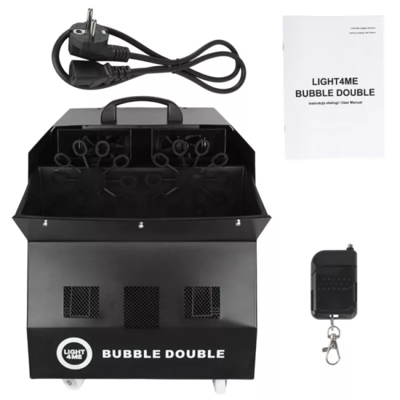 LIGHT4ME BUBBLE DOUBLE - Burbuļu mašīna 300W, bezvadu tālvadība