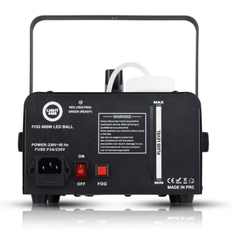 LIGHT4ME FOG 600W LED BALL - dūmu/miglas mašīnas dūmu apgaismojuma efekts/disko bumba, bezvadu tālvadība