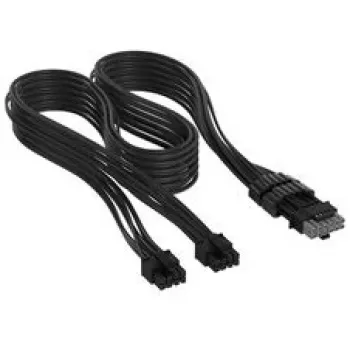 Corsair premium klases pīts 2x 8-pin to 12V-2x6 kabelis, Type-5 barošanas blokam - melns