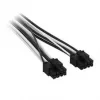Corsair premium klases pīts 2x 8-Pin to 12V-2x6-Cable, Type-5 barošanas blokam - Melns/White
