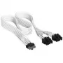 Corsair premium klases pīts 12V-2x6 to 2x 6+2-Pin-PCIe kabelis, Universal - balts
