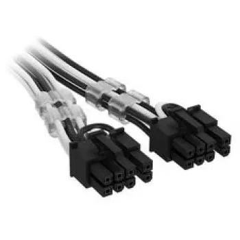 Corsair premium klases pīts 12V-2x6 to 2x 6+2-Pin-PCIe kabelis, Universal - Melns/Balts