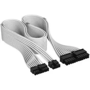Corsair premium klases pīts 24-Pin-ATX kabelis, Gen 5, Type-5 barošanas blokam - Balts
