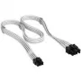 Corsair premium klases pīts 6+2-Pin-PCIe kabelis, Type-5 barošanas blokam - White