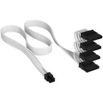 Corsair premium klases pīts 4x SATA-Power kabelis, Type-5 barošanas blokam - White
