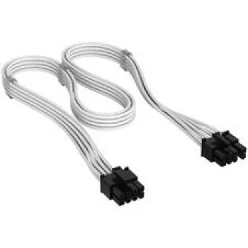 Corsair kabelis, Type 4, PCIe strāvas savienotājs, 8-pin (6+2), 650 mm, individuāli apvilkts – balts