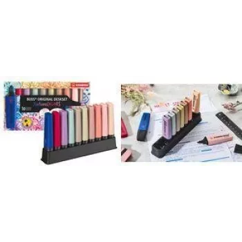 Marķieris Stabilo BOSS Oriģināls NatureCOLORS 10 krāsu galda komplekts, melns plastmasas turētājs, slīps uzgalis, 1 gabals (7010-3-5)
