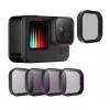 Kameras filtru komplekts Telesin ND8 ND16 ND32 CPL — 4-daļīgs melns komplekts