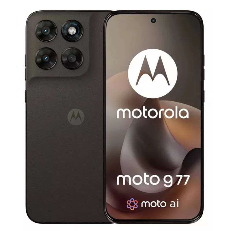 Viedtālrunis Motorola G77 5G — 12 GB RAM, 256 GB, 6,78 collas 120 Hz pOLED, Dimensity 6400, 108+8 MP, NFC, IP64