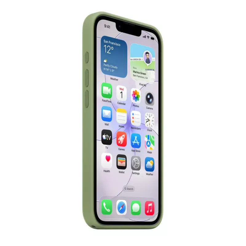 Aizsargājošs silikona maciņš ar MagSafe Apple iPhone 17e — gaiši sūnu zaļš, piemērots 15,5 cm (6,1 collu) ekrāniem