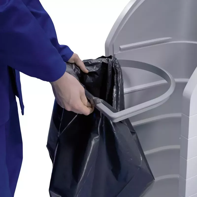 Atkritumu tvertne Hailo ProfiLine WSB Design Plus XXXL — taisnstūrveida ABS pelēka, platums 500 mm, dziļums 470 mm, augstums 110 mm