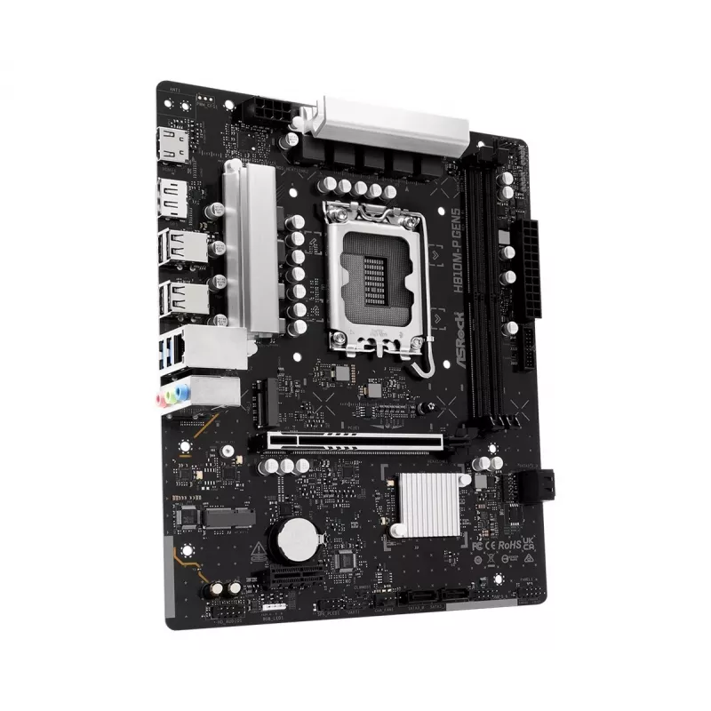 Mātesplate ASROCK H810M-P GEN5 — H810 mikroshēmojums, LGA 1700, mATX, DDR5 atbalsts
