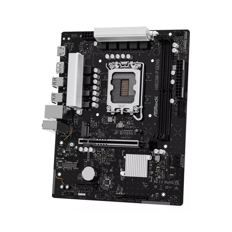 Mātesplate ASROCK H810M-P GEN5 — H810 mikroshēmojums, LGA 1700, mATX, DDR5 atbalsts