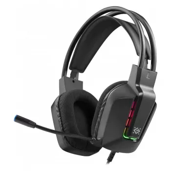 Vadu USB spēļu austiņas DEFENDER GOTHIC RGB ar mikrofonu, melnas