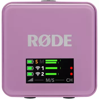 Bezvadu lavaljera mikrofonu sistēma Rode Wireless Go III liliowy 2,4 GHz, kompakta konstrukcija