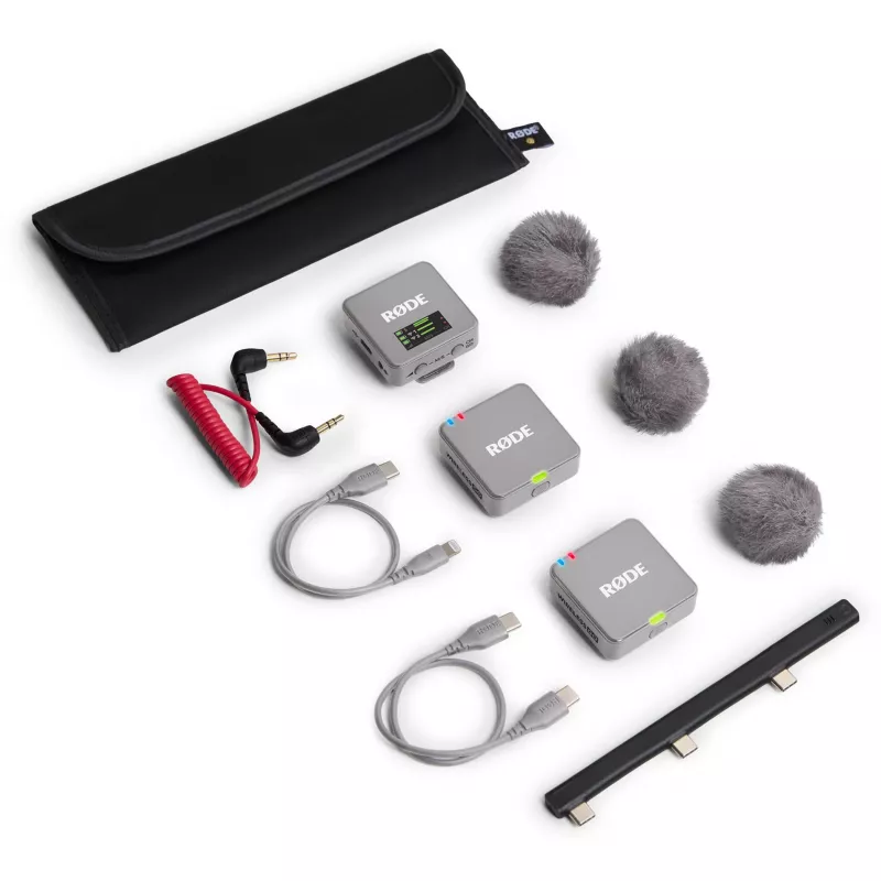 Bezvadu mikrofons Rode Wireless GO III pelēks — kompakts dizains, iebūvēta baterija