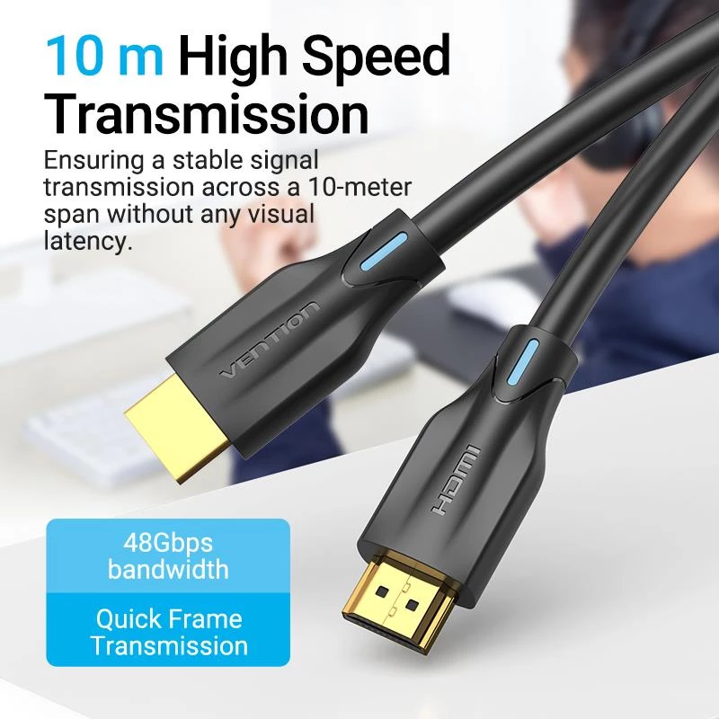 HDMI kabelis 8K/1M melns Aanbf Vention