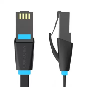 Plakans tīkla kabelis UTP CAT6 Vention IBJBF RJ45 Ethernet 1000Mbps 1 m Melns
