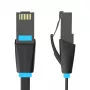 Plakans tīkla kabelis UTP CAT6 Vention IBJBF RJ45 Ethernet 1000Mbps 1 m Melns