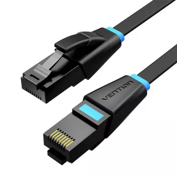 Plakans tīkla kabelis UTP CAT6 Vention IBJBF RJ45 Ethernet 1000Mbps 1 m Melns