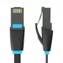 Plakans tīkla kabelis UTP CAT6 Vention IBJBI RJ45 Ethernet 1000Mbps 3m melns