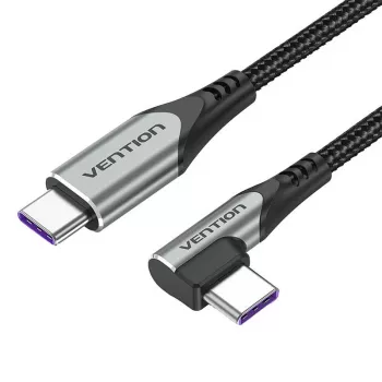 Vention TAKHF USB-C uz USB-C 5A leņķa kabelis (pelēks)