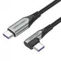 Vention TAKHF USB-C uz USB-C 5A leņķa kabelis (pelēks)