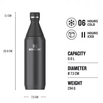 Stanley 1913 10-12069-024 dzeramā pudele Ikdienas lietošanai 0,6 l Nerūsējošais tērauds Melna