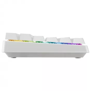 Mehāniska stila kompakta bezvadu tastatūra Cherry XTRFY K33 75% QWERTZ vācu balta USB + RF + Bluetooth RGB