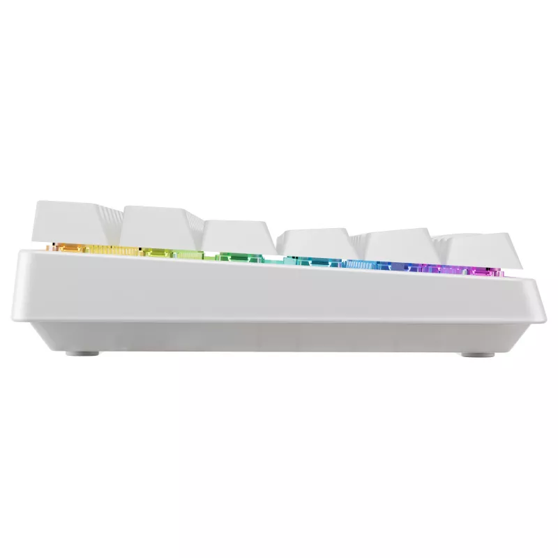 Mehāniska stila kompakta bezvadu tastatūra Cherry XTRFY K33 75% QWERTZ vācu balta USB + RF + Bluetooth RGB