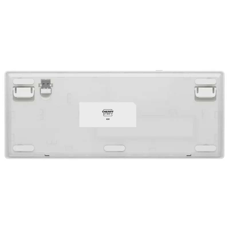 Mehāniska stila kompakta bezvadu tastatūra Cherry XTRFY K33 75% QWERTZ vācu balta USB + RF + Bluetooth RGB