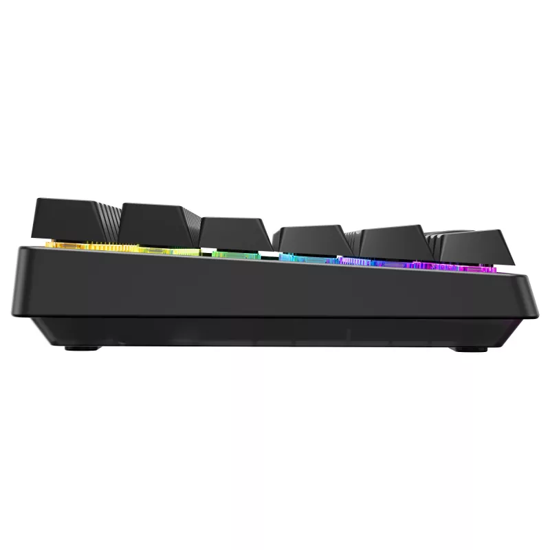 Bezvadu spēļu tastatūra Cherry XTRFY K33 Compact 75% QWERTZ vācu USB + RF + Bluetooth RGB melna