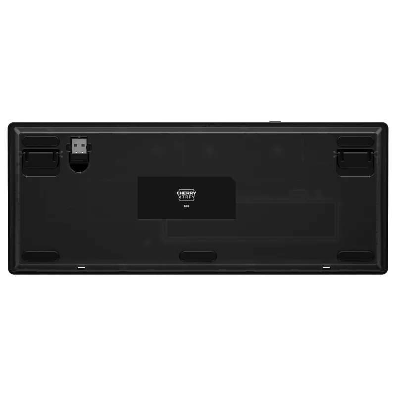 Bezvadu spēļu tastatūra Cherry XTRFY K33 Compact 75% QWERTZ vācu USB + RF + Bluetooth RGB melna