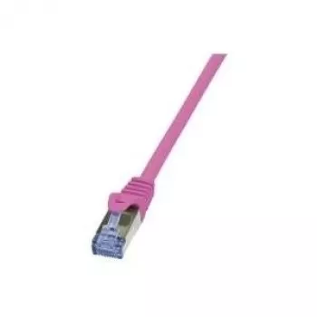 LogiLink PrimeLine - komutācijas kabelis - RJ-45 (V) uz RJ-45 (V) - 1 m - SFTP, PiMF - CAT 6a - bez halogēna - rozā