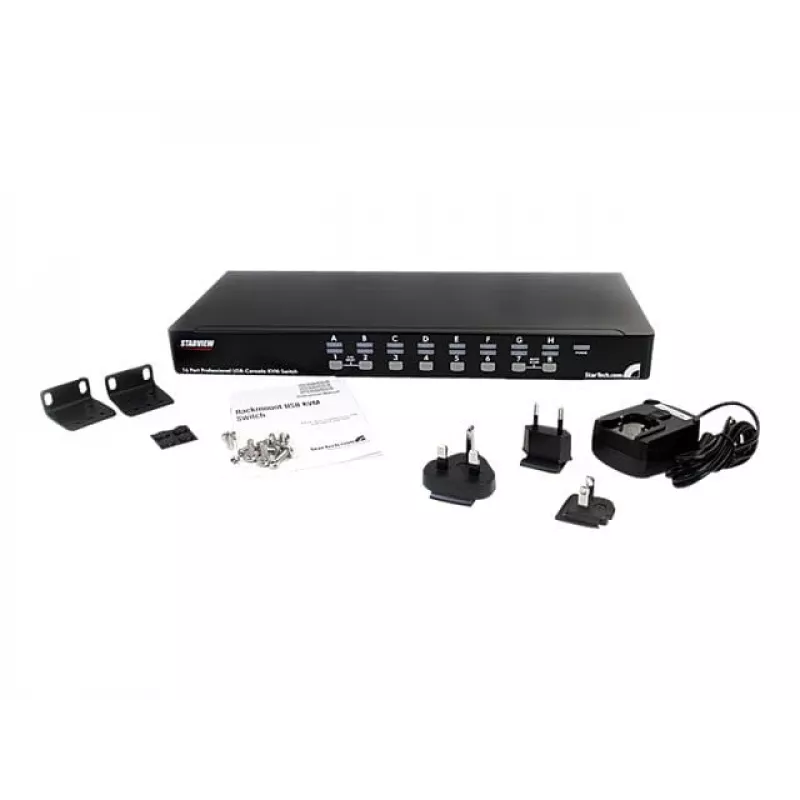StarTech.com 16 Port 1U Rackmount USB KVM Switch with OSD (SV1631DUSBU)