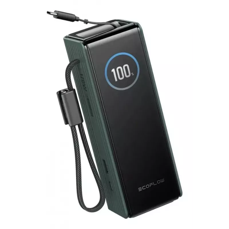 Ārējais akumulators EcoFlow RAPID 25000 mAh Zaļš — 170 W kopējā jauda, 2× USB-C, 1× USB-A