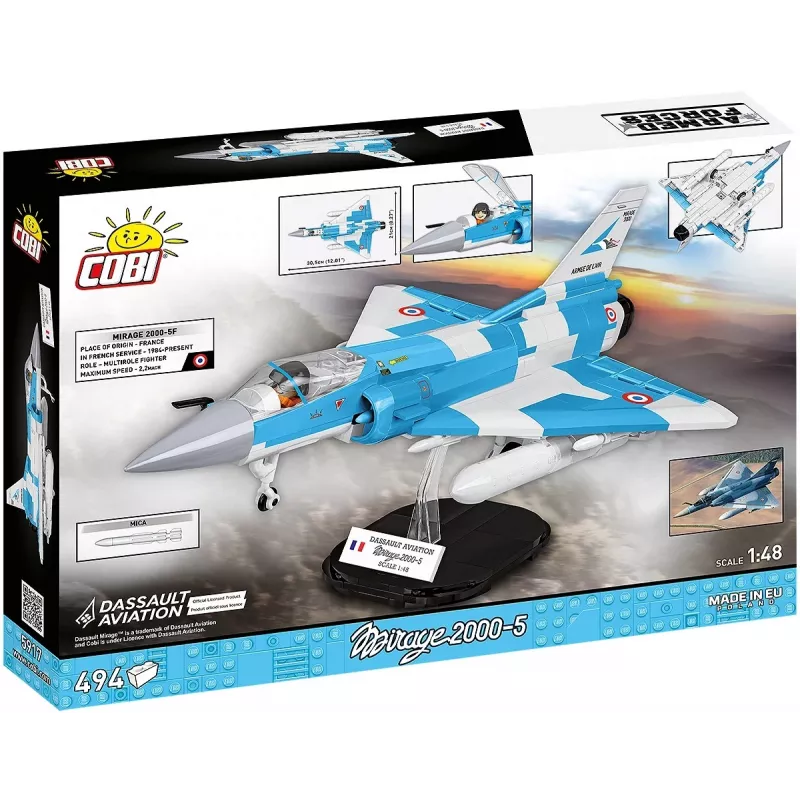 Cobi Mirage 2000-5F ķieģeļu modeļa komplekts, Bruņoto spēku sērija, 495 detaļas, mērogs 1:48