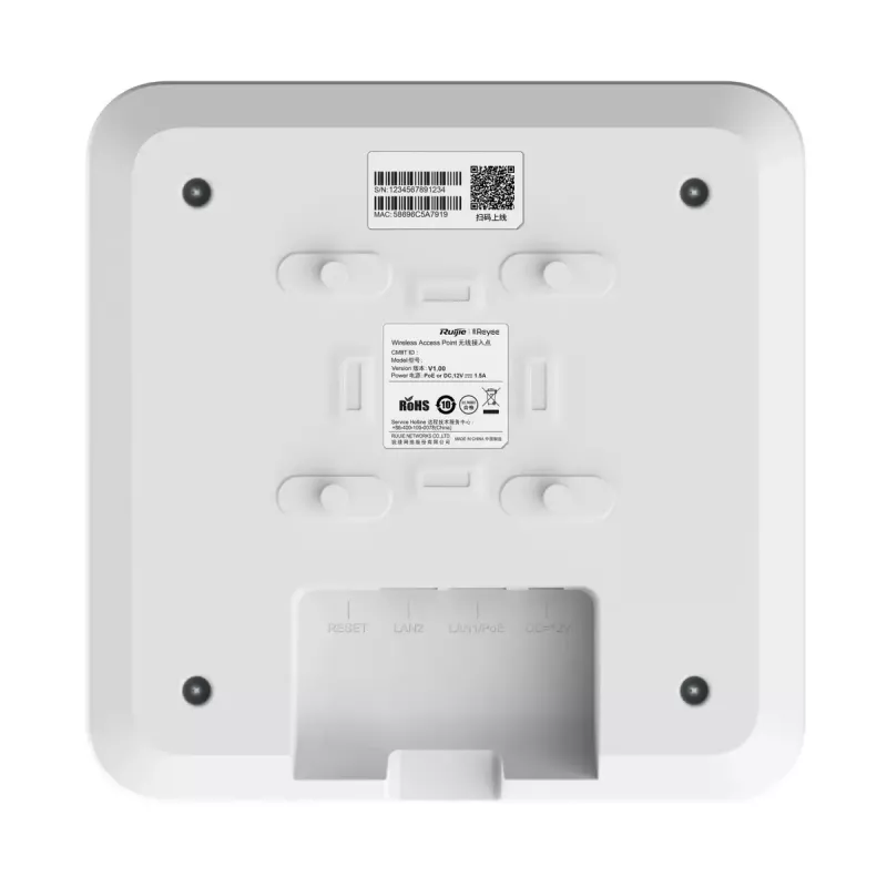Ruijie Networks RG-RAP2200(F) bezvadu piekļuves punkts 1267 Mbit/s Balts Ar barošanu caur Ethernet (PoE)