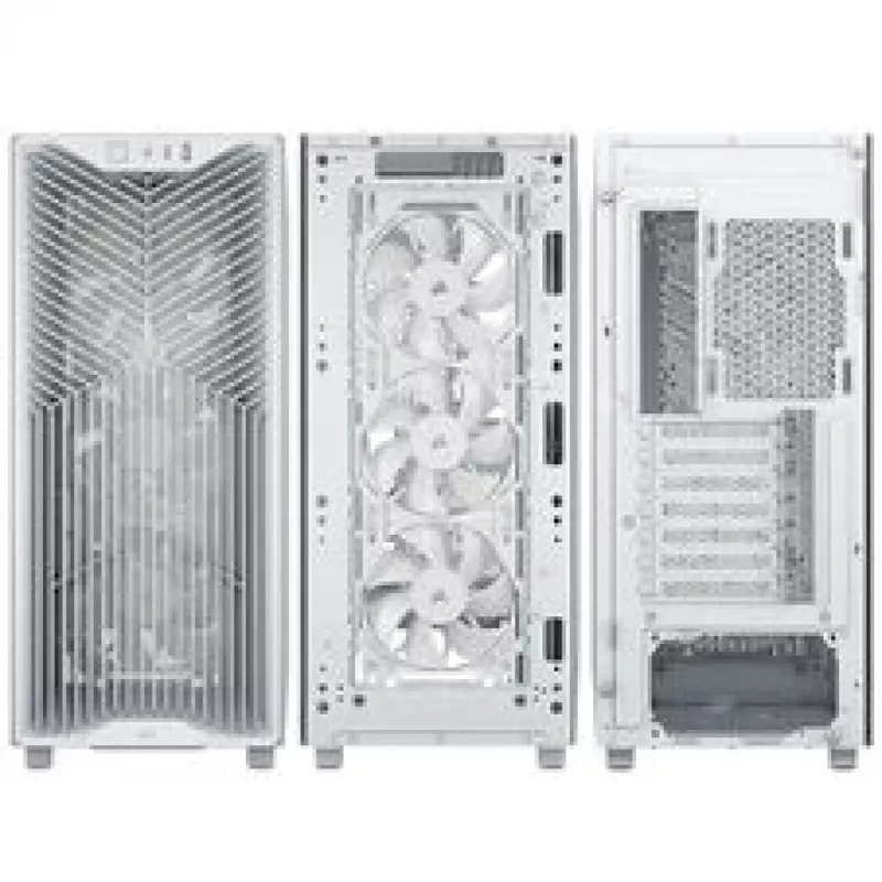 Corsair 3200D RS PC korpuss, Midi-Tornis, ATX, rūdīts stikls - balts