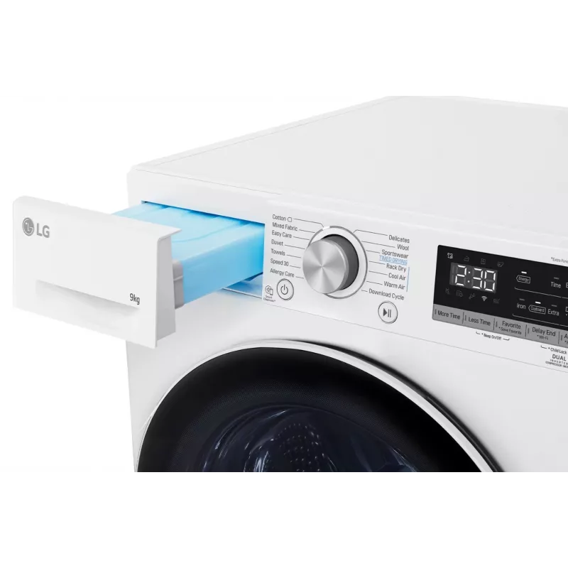 LG RH90V9AV4N, siltumsūknis, 9 kg, dziļums 66 cm - veļas žāvētājs