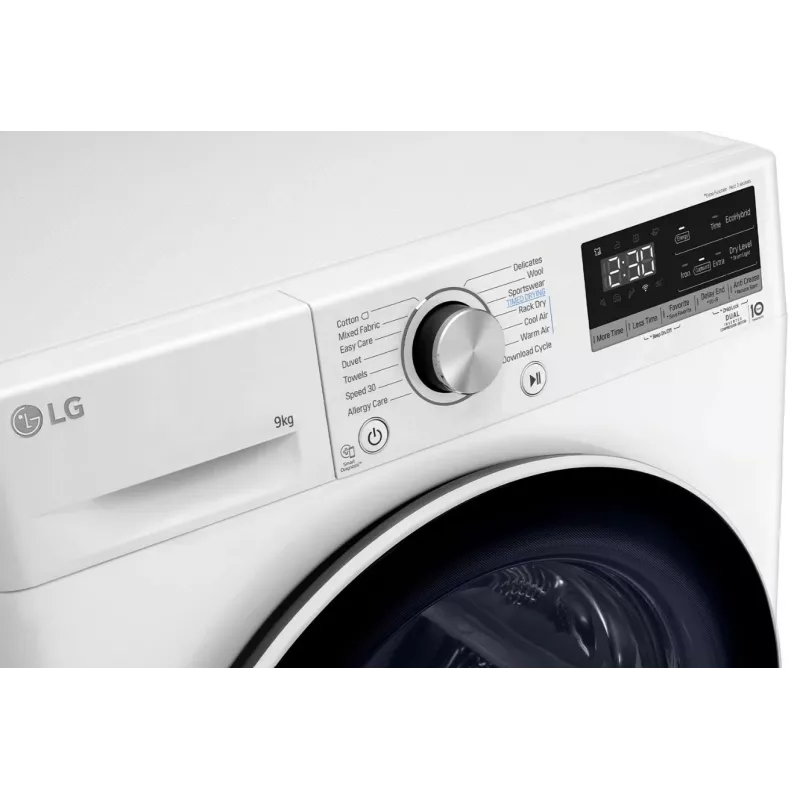 LG RH90V9AV4N, siltumsūknis, 9 kg, dziļums 66 cm - veļas žāvētājs