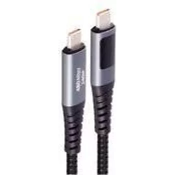 USB C uz USB C kabelis ShiverPeaks BS14-59035 USB 2.0, 2 m, zelta kontakti, magnētiskais ekranējums, melns/pelēks