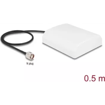 Antena DELOCK 90761 — 2,4 GHz virziena WiFi N antena 8 dBi ar N savienotāju (vīrišķo) un 50 cm RG-58 kabeli, balta, ārējai lietošanai