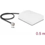 Antena DELOCK 90761 — 2,4 GHz virziena WiFi N antena 8 dBi ar N savienotāju (vīrišķo) un 50 cm RG-58 kabeli, balta, ārējai lietošanai