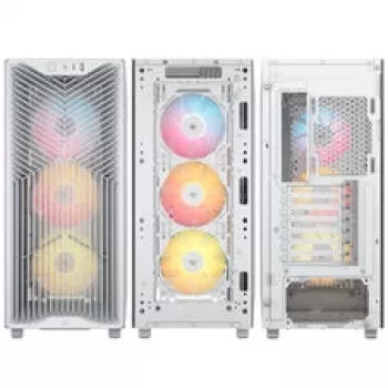 Corsair 3200D RS ARGB datora korpuss, Midi-Tower, ATX, rūdīts stikls - balts